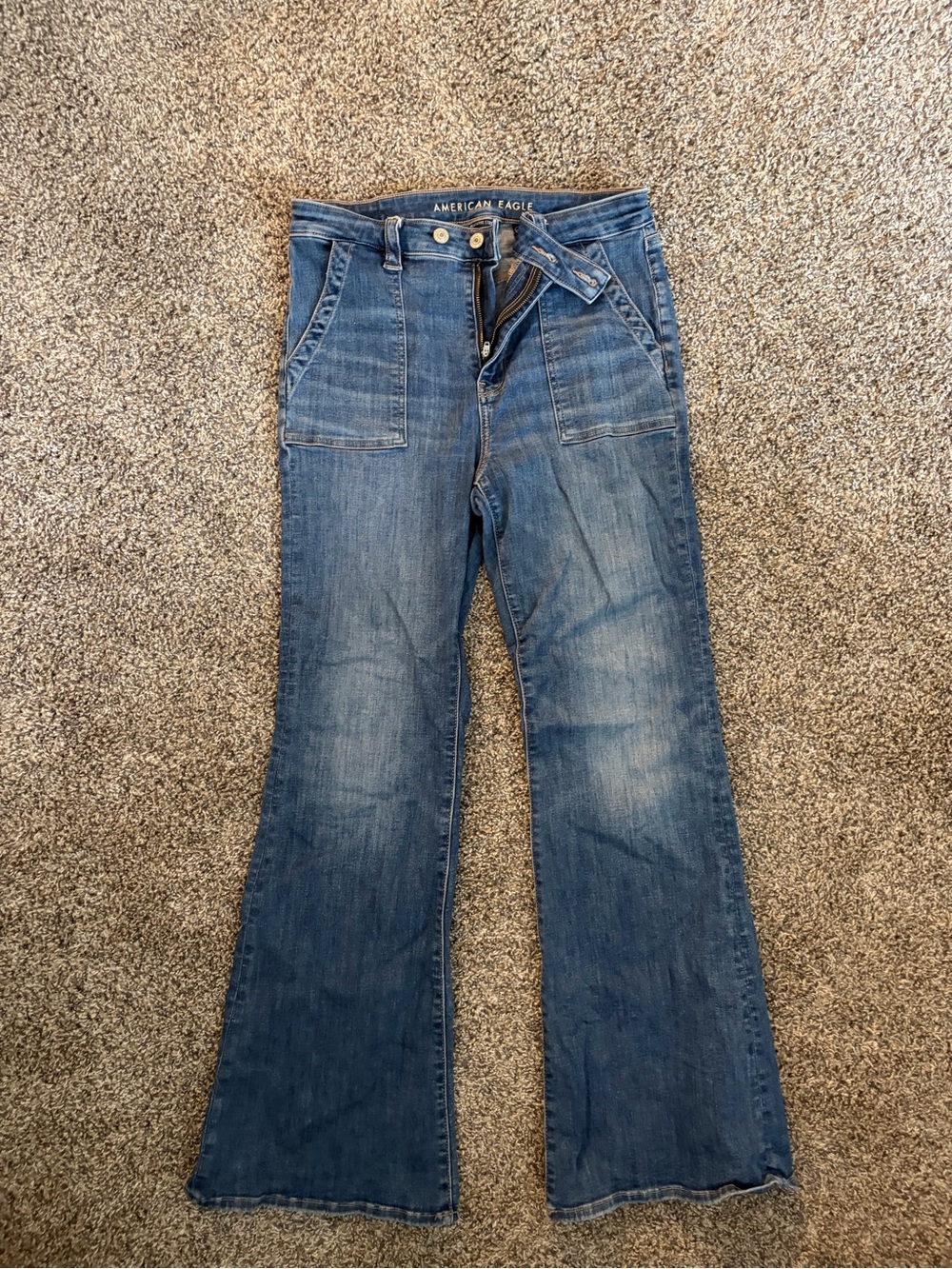 American Eagle Outfitters Women's Medium Blue Flare Jeans